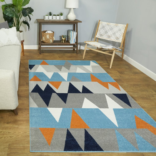 Brayden Studio® Tico Blue/Orange Rug & Reviews Wayfair